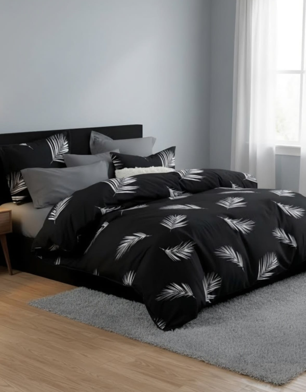 Black Color 4 Pcs Luxury Microfiber Bedding Set