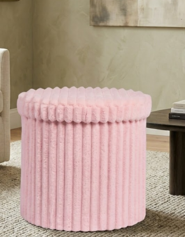 Luxury Round Ribbed Velvet Round Storage Box