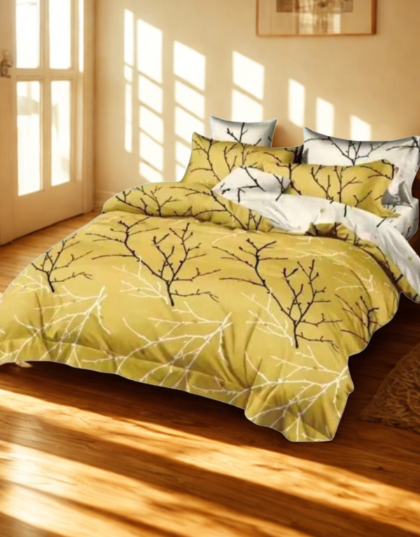 Mustard Color 4 Pcs Luxury Microfiber Bedding Set