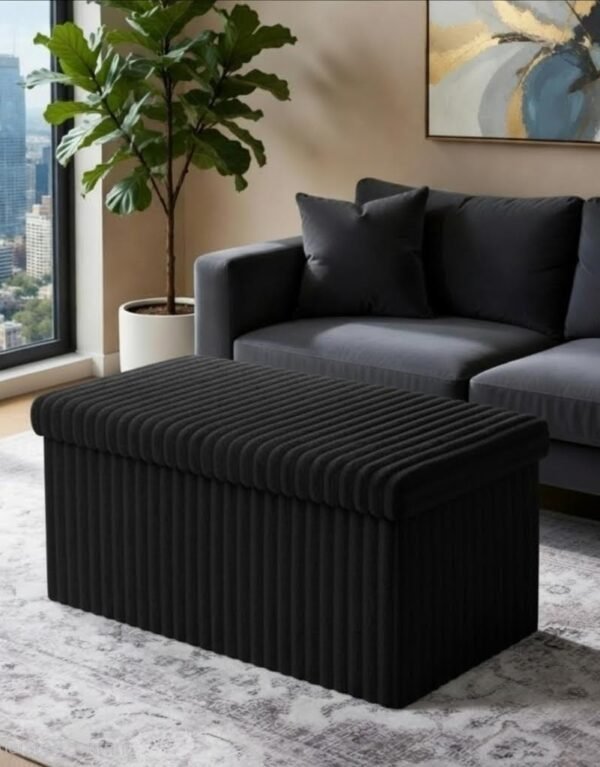 Stunning Ribbed Velvet Ottoman Storage Box