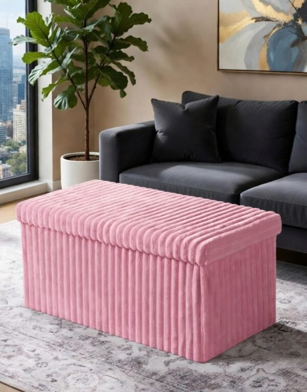 Stunning Ribbed Velvet Ottoman Storage Box
