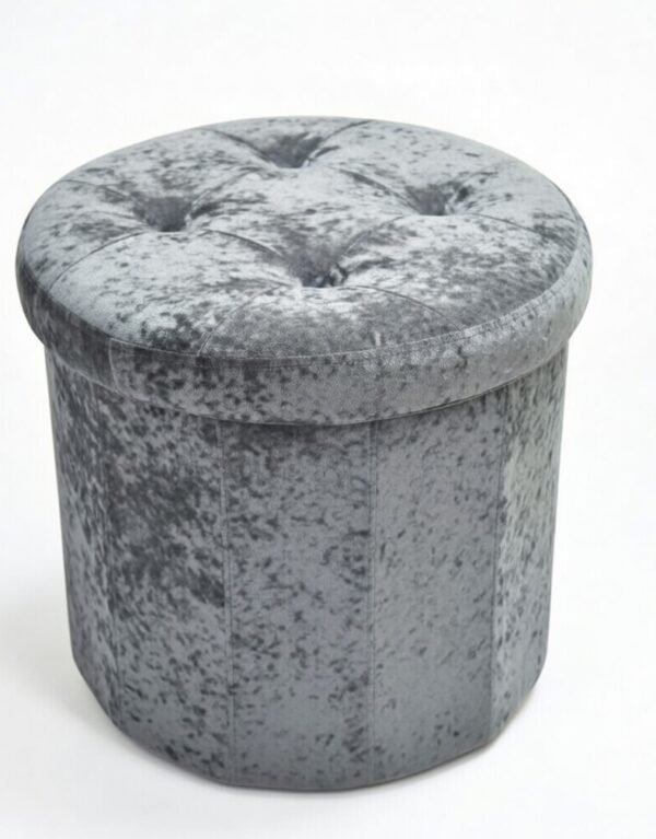 Luxury Diamond Round Crushed Velvet Storage Box