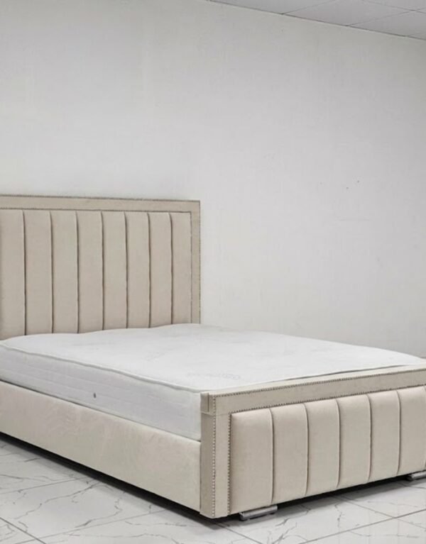 Elsa Upholstered Velvet Bed with Mattress | Plush Headboard Bed Frame – Homelyfy UK