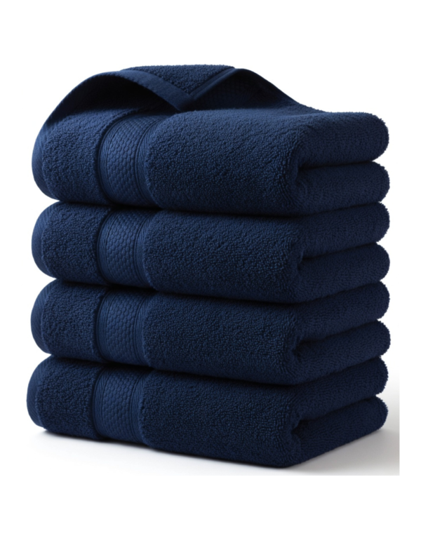4 Pcs 500 GSM Luxury Navy 100% Pure Cotton Hand Towels (50x80cm) | Soft & Absorbent | Homelyfy UK