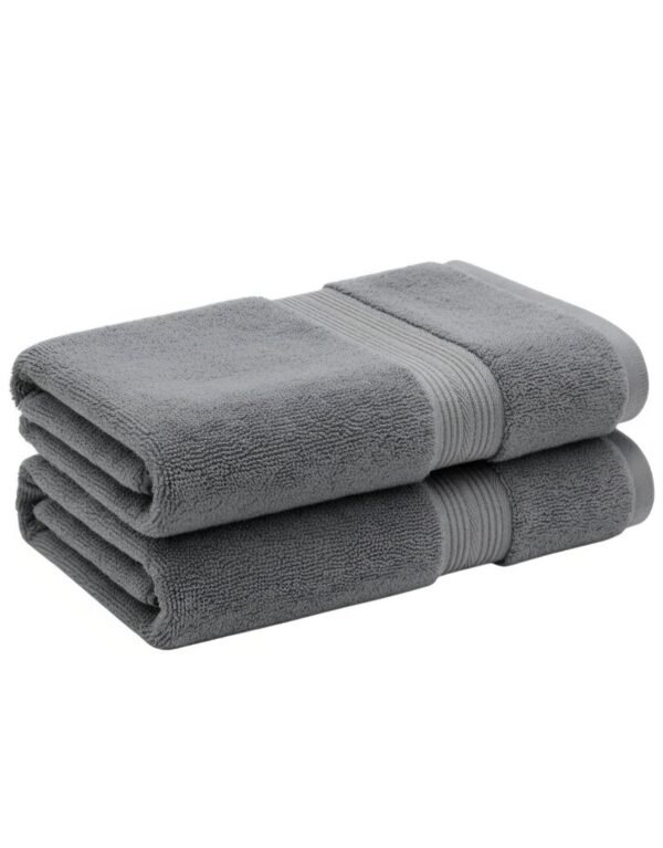 2 Pcs Large Bath Towels | 100% Ring Spun Egyptian Cotton 600gsm | 70x140cm Luxury Bath Towels for Pool, Spa, Gym & Hotel | Thick, Highly Absorbent & Quick Drying