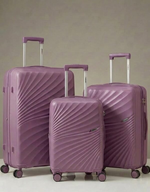 Luxury 3‑Piece Hard Shell Luggage Set – Lightweight, Durable & Stylish (Purple)